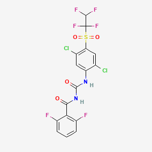 molecular formula C16H8Cl2F6N2O4S B3044675 N-((2,5-Dichloro-4-(1,1,2,2-tetrafluoroethylsulfonyl)phenyl)carbamoyl)-2,6-difluorobenzamide CAS No. 100341-28-4