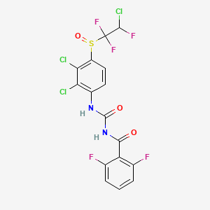 molecular formula C16H8Cl3F5N2O3S B3044679 N-((2,3-Dichloro-4-(2-chloro-1,1,2-trifluoroethyl)sulfinylphenyl)carbamoyl)-2,6-difluorobenzamide CAS No. 100341-46-6