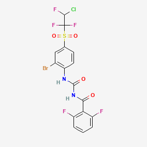 molecular formula C16H9BrClF5N2O4S B3044680 N-((2-Bromo-4-(2-chloro-1,1,2-trifluoroethyl)sulfonylphenyl)carbamoyl)-2,6-difluorobenzamide CAS No. 100341-77-3