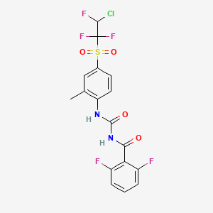 molecular formula C17H12ClF5N2O4S B3044681 N-((4-(2-Chloro-1,1,2-trifluoroethyl)sulfonyl-2-methylphenyl)carbamoyl)-2,6-difluorobenzamide CAS No. 100341-79-5