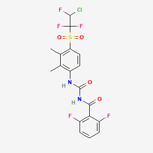 molecular formula C18H14ClF5N2O4S B3044683 N-((4-(2-Chloro-1,1,2-trifluoroethyl)sulfonyl-2,3-dimethylphenyl)carbamoyl)-2,6-difluorobenzamide CAS No. 100341-86-4