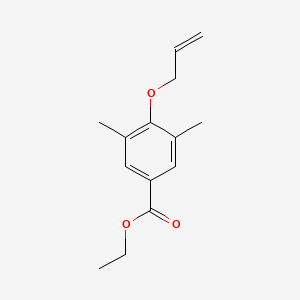 molecular formula C14H18O3 B3044693 Benzoic acid, 4-(allyloxy)-3,5-dimethyl-, ethyl ester CAS No. 100347-72-6