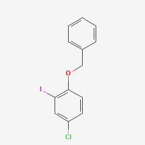 molecular formula C13H10ClIO B3044762 Benzene, 4-chloro-2-iodo-1-(phenylmethoxy)- CAS No. 100398-25-2