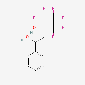 molecular formula C12H10F6O2 B3044782 Benzenemethanol, alpha-[(2,2,3,3,4,4-hexafluoro-1-hydroxycyclobutyl)methyl]- CAS No. 100427-76-7