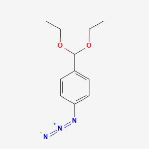 molecular formula C11H15N3O2 B3044810 Benzene, 1-azido-4-(diethoxymethyl)- CAS No. 100463-10-3