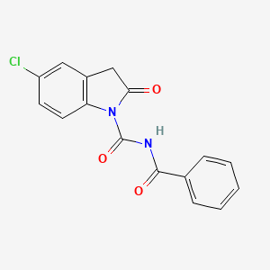 molecular formula C16H11ClN2O3 B3044830 N-Benzoyl-5-chloro-2-oxo-2,3-dihydro-1H-indole-1-carboxamide CAS No. 100487-33-0