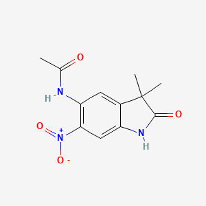 molecular formula C12H13N3O4 B3044862 N-(3,3-Dimethyl-6-nitro-2-oxoindolin-5-yl)acetamide CAS No. 100510-96-1