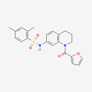 molecular formula C22H22N2O4S B3044886 N-(1-(furan-2-carbonyl)-1,2,3,4-tetrahydroquinolin-7-yl)-2,4-dimethylbenzenesulfonamide CAS No. 1005301-95-0