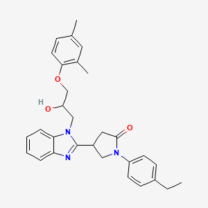 4-{1-[3-(2,4-dimethylphenoxy)-2-hydroxypropyl]-1H-benzimidazol-2-yl}-1-(4-ethylphenyl)pyrrolidin-2-one