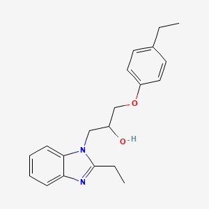 molecular formula C20H24N2O2 B3045078 1H-Benzimidazole-1-ethanol, 2-ethyl-alpha-[(4-ethylphenoxy)methyl]- CAS No. 1018127-34-8