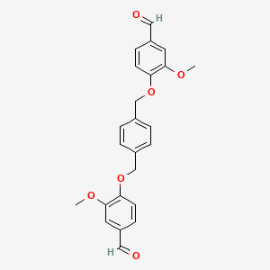 molecular formula C24H22O6 B3045105 Benzaldehyde, 4,4'-[1,4-phenylenebis(methyleneoxy)]bis[3-methoxy- CAS No. 101913-38-6