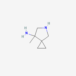 molecular formula C7H14N2 B3045298 7-Methyl-5-azaspiro[2.4]heptan-7-amine CAS No. 1044904-53-1