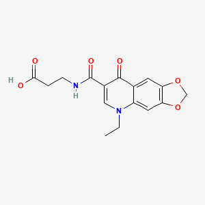 beta-Alanine, N-((5-ethyl-5,8-dihydro-8-oxo-1,3-dioxolo(4,5-g)quinolin-7-yl)carbonyl)-
