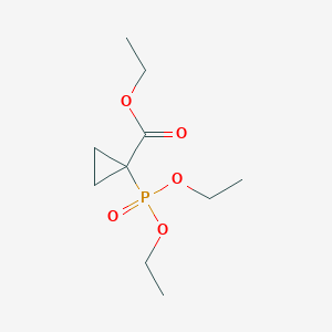 molecular formula C10H19O5P B3045301 Cyclopropanecarboxylic acid, 1-(diethoxyphosphinyl)-, ethyl ester CAS No. 104585-94-6