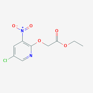 molecular formula C9H9ClN2O5 B3045359 ETHYL 2-[(5-CHLORO-3-NITROPYRIDIN-2-YL)OXY]ACETATE CAS No. 105544-27-2