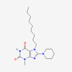 1H-Purine-2,6-dione, 3,7-dihydro-3-methyl-7-nonyl-8-(1-piperidinyl)-