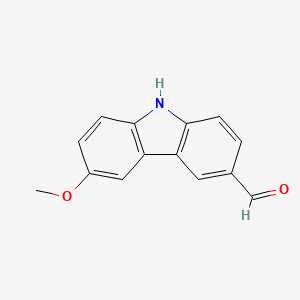 molecular formula C14H11NO2 B3045459 6-methoxy-9H-carbazole-3-carbaldehyde CAS No. 107816-72-8