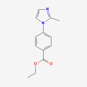 molecular formula C13H14N2O2 B3045470 Benzoic acid, 4-(2-methyl-1H-imidazol-1-yl)-, ethyl ester CAS No. 108035-44-5