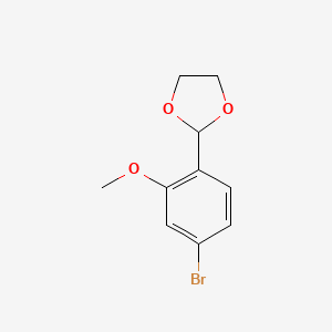 molecular formula C10H11BrO3 B3045516 2-(4-Bromo-2-methoxyphenyl)-1,3-dioxolane CAS No. 109142-86-1