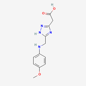 (5-{[(4-methoxyphenyl)amino]methyl}-4H-1,2,4-triazol-3-yl)acetic acid