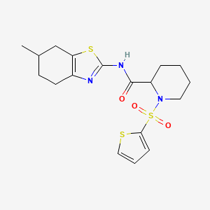 2-Piperidinecarboxamide, N-(4,5,6,7-tetrahydro-6-methyl-2-benzothiazolyl)-1-(2-thienylsulfonyl)-