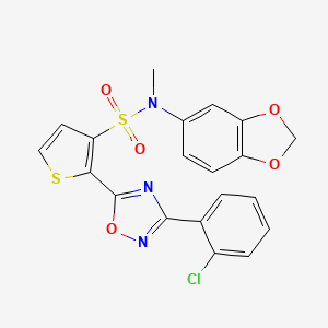 N-(1,3-benzodioxol-5-yl)-2-[3-(2-chlorophenyl)-1,2,4-oxadiazol-5-yl]-N-methylthiophene-3-sulfonamide
