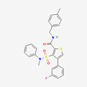 molecular formula C26H23FN2O3S2 B3045610 4-(3-fluorophenyl)-3-[methyl(phenyl)sulfamoyl]-N-[(4-methylphenyl)methyl]thiophene-2-carboxamide CAS No. 1105197-46-3