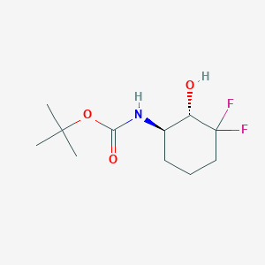 molecular formula C11H19F2NO3 B3045636 tert-Butyl ((1R,2S)-3,3-difluoro-2-hydroxycyclohexyl)carbamate CAS No. 1109284-41-4