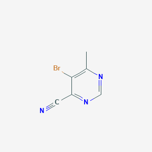 molecular formula C6H4BrN3 B3045844 5-Bromo-6-methylpyrimidine-4-carbonitrile CAS No. 114969-85-6
