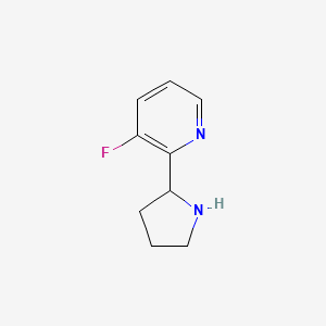molecular formula C9H11FN2 B3045852 3-Fluoro-2-(pyrrolidin-2-yl)pyridine CAS No. 1150617-84-7