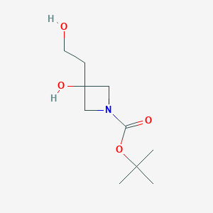 molecular formula C10H19NO4 B3045873 Tert-butyl 3-hydroxy-3-(2-hydroxyethyl)azetidine-1-carboxylate CAS No. 1154760-04-9