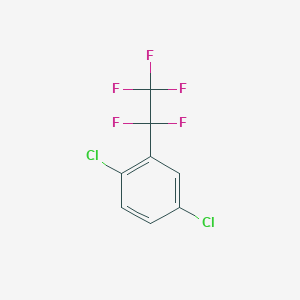 molecular formula C8H3Cl2F5 B3045878 Benzene, 1,4-dichloro-2-(1,1,2,2,2-pentafluoroethyl)- CAS No. 115591-62-3