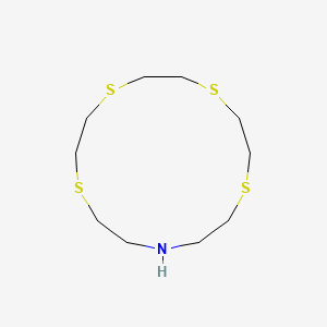 molecular formula C10H21NS4 B3045928 1,4,7,10-Tetrathia-13-azacyclopentadecane CAS No. 116319-25-6