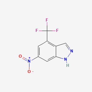 molecular formula C8H4F3N3O2 B3045953 6-nitro-4-(trifluoromethyl)-1H-indazole CAS No. 1169788-32-2