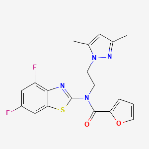 N-(4,6-difluorobenzo[d]thiazol-2-yl)-N-(2-(3,5-dimethyl-1H-pyrazol-1-yl)ethyl)furan-2-carboxamide