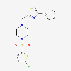2-((4-((5-Chlorothiophen-2-yl)sulfonyl)piperazin-1-yl)methyl)-4-(thiophen-2-yl)thiazole
