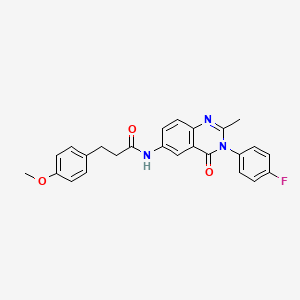 N-(3-(4-fluorophenyl)-2-methyl-4-oxo-3,4-dihydroquinazolin-6-yl)-3-(4-methoxyphenyl)propanamide