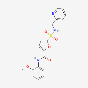 molecular formula C18H17N3O5S B3045965 N-(2-methoxyphenyl)-5-(N-(pyridin-2-ylmethyl)sulfamoyl)furan-2-carboxamide CAS No. 1170855-83-0
