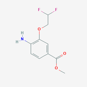 molecular formula C10H11F2NO3 B3046035 Methyl 4-amino-3-(2,2-difluoroethoxy)benzoate CAS No. 1184754-51-5