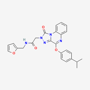 molecular formula C25H23N5O4 B3046040 N-[(furan-2-yl)methyl]-2-{1-oxo-4-[4-(propan-2-yl)phenoxy]-1H,2H-[1,2,4]triazolo[4,3-a]quinoxalin-2-yl}acetamide CAS No. 1185145-75-8