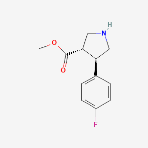 molecular formula C12H14FNO2 B3046056 trans-methyl-4-(4-fluorophenyl)pyrrolidine-3-carboxylate CAS No. 1187930-65-9