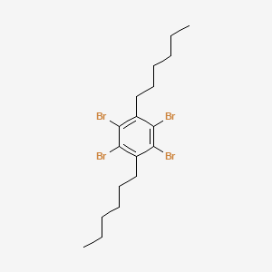 molecular formula C18H26Br4 B3046140 Benzene, 1,2,4,5-tetrabromo-3,6-dihexyl- CAS No. 120173-17-3