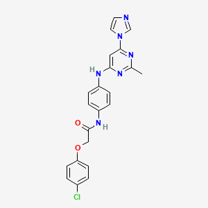 N-(4-((6-(1H-imidazol-1-yl)-2-methylpyrimidin-4-yl)amino)phenyl)-2-(4-chlorophenoxy)acetamide