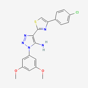 molecular formula C19H16ClN5O2S B3046180 4-[4-(4-chlorophenyl)-1,3-thiazol-2-yl]-1-(3,5-dimethoxyphenyl)-1H-1,2,3-triazol-5-amine CAS No. 1206992-98-4