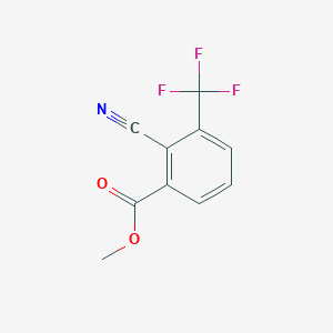 molecular formula C10H6F3NO2 B3046220 Methyl 2-cyano-3-(trifluoromethyl)benzoate CAS No. 1211596-75-6