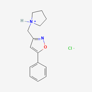 molecular formula C14H17ClN2O B3046249 Isoxazole, 5-phenyl-3-(pyrrolidinomethyl)-, hydrochloride CAS No. 1215-25-4