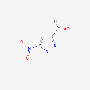 molecular formula C5H5N3O3 B3046253 1-methyl-5-nitro-1H-pyrazole-3-carbaldehyde CAS No. 1215121-74-6