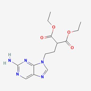 molecular formula C14H19N5O4 B3046314 Diethyl 2-[2-(2-aminopurin-9-yl)ethyl]propanedioate CAS No. 122497-22-7