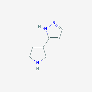 molecular formula C7H11N3 B3046316 3-(pyrrolidin-3-yl)-1H-pyrazole CAS No. 1225218-82-5