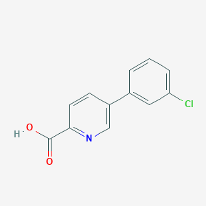 molecular formula C12H8ClNO2 B3046317 5-(3-Chlorophenyl)picolinic acid CAS No. 1225547-21-6